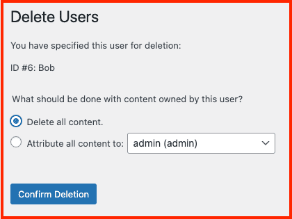 User deletion example - bad