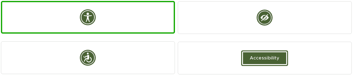 Screenshot of accessibility icon choices